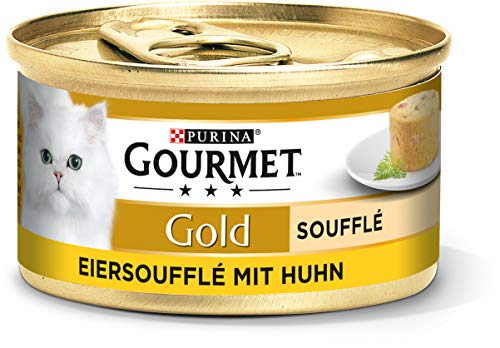Gourmet Gold Katzenfutter Souffle mit Huhn, 12er Pack (12 x 85 g) Dosen