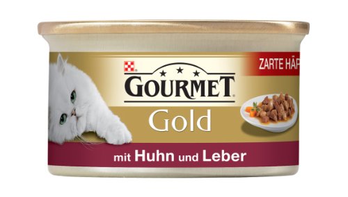 Gourmet Gold Zarte Häppchen in Sauce mit Huhn & Leber 85 g Katzenfutter (24er Pack) von Purina