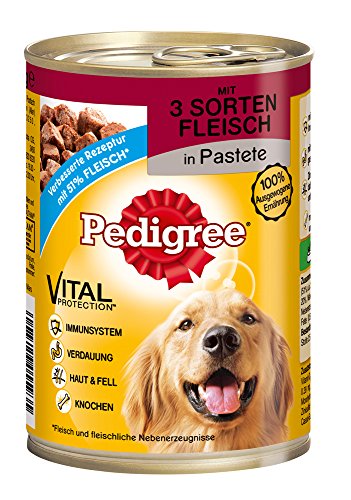 Pedigree Adult Hundefutter 3 Sorten Fleisch, 12 Dosen (12 x 400 g) - 2