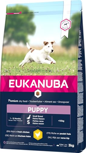 Eukanuba Puppy Small Breed Trockenfutter (für Welpen kleiner Hunderassen, Premiumnahrung mit Huhn), 3 kg Beutel - 5