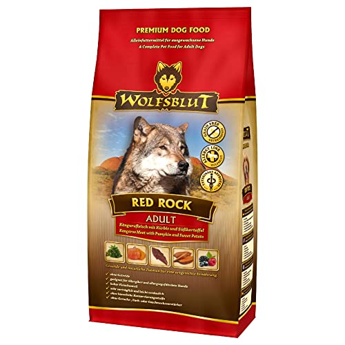 WOLFSBLUT Trockenfutter RED ROCK Känguru + Kürbis für Hunde. Adult 15,0 kg