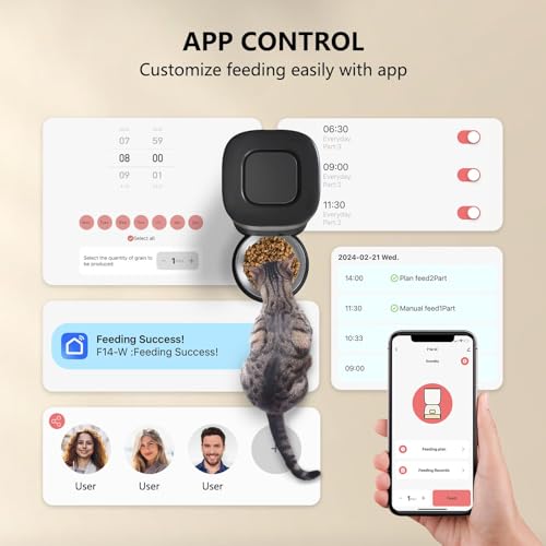 PUPPY KITTY Futterautomat Katze mit 2,4G WiFi App-Steuerung - 2