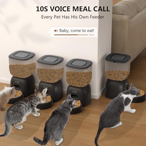 PUPPY KITTY Futterautomat Katze und Katzenbrunnen Combo, 180 Tage Lange Batterielebensdauer, Leicht zu reinigen, 10S Sprachaufforderung, 3L futterspender Katze und 2L Katzenbrunnen - 7