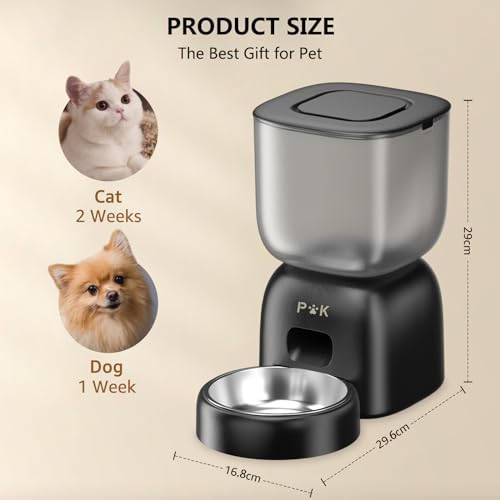 PUPPY KITTY Futterautomat Katze und Katzenbrunnen Combo, 180 Tage Lange Batterielebensdauer, Leicht zu reinigen, 10S Sprachaufforderung, 3L futterspender Katze und 2L Katzenbrunnen - 9