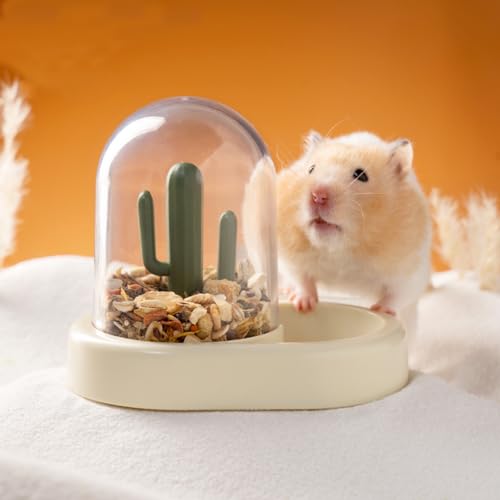 Automatischer Futterspender Hamster, Kleintier Futterspender, Hamster Zubehör, Hamster Napf, Für Hamster, Vögel, Tauben, Papageien, Mini-Igel (Gelb) - 7