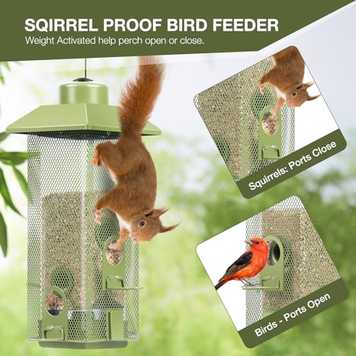 Eichhörnchensicheres Vogelfutterhaus aus Metall - 3