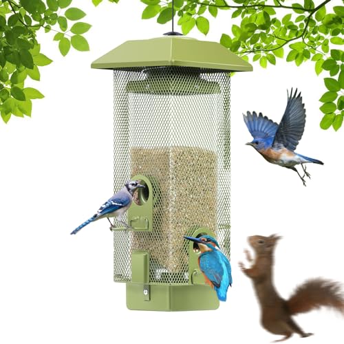 Eichhörnchensicheres Vogelfutterhaus aus Metall - 7