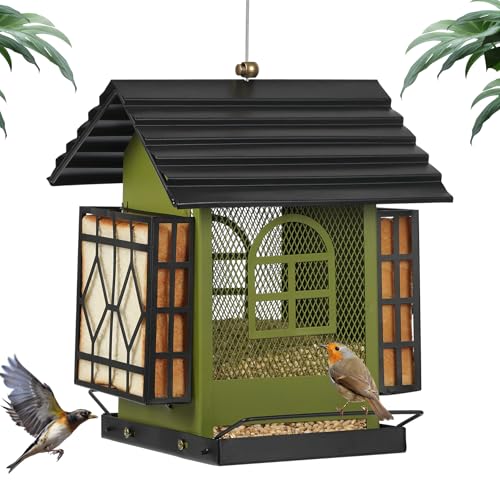 Wetterfestes Vogelfutterhaus aus Metall