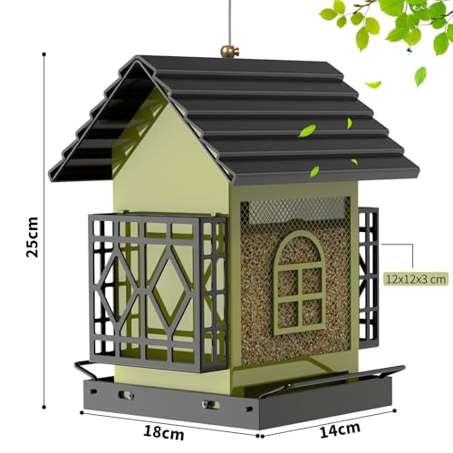 Wetterfestes Vogelfutterhaus aus Metall - 6