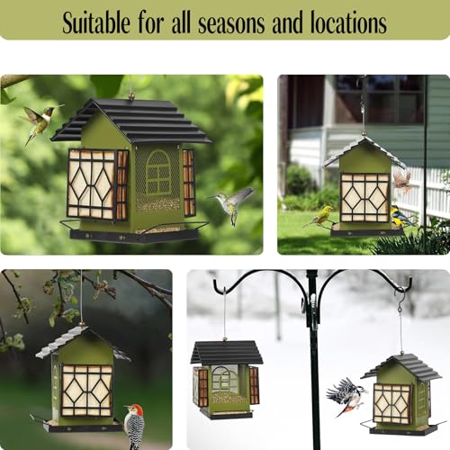 Wetterfestes Vogelfutterhaus aus Metall - 7