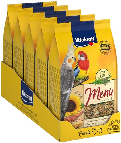 Vitakraft Vogelfutter Grosssittich Menü, 5x 1kg