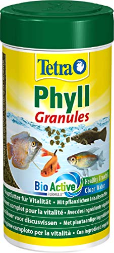 TetraPhyll Granules (Hauptfutter in Granulatform für alle pflanzenfressenden Zierfische, mit lebenswichtigen Ballaststoffen plus plus Präbiotika), 250 ml Dose
