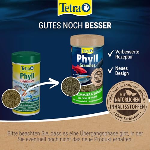 TetraPhyll Granules (Hauptfutter in Granulatform für alle pflanzenfressenden Zierfische, mit lebenswichtigen Ballaststoffen plus plus Präbiotika), 250 ml Dose - 2