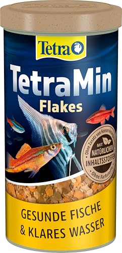 TetraMin (Hauptfutter für alle Zierfische in Flockenform, für ein langes und gesundes Fischleben und klares Wasser, plus Präbiotika für verbesserte Körperfunktionen und Futterverwertung), 1 Liter Dose - 11