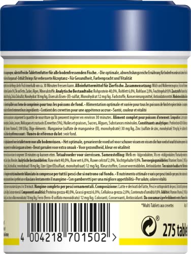 Tetra Tablets TabiMin Hauptfutter (Futtertabletten für am Boden gründelnde Zierfische, für alle bodenfressenden und scheuen Fische), 275 Tabletten Dose - 2