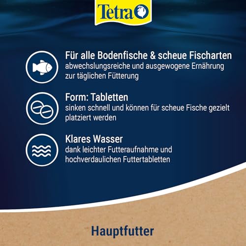 Tetra Tablets TabiMin Hauptfutter (Futtertabletten für am Boden gründelnde Zierfische, für alle bodenfressenden und scheuen Fische), 275 Tabletten Dose - 6