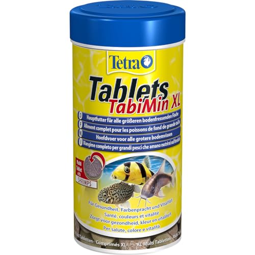 Tetra Tablets TabiMin XL (Futtertabletten für am Boden gründelnde Zierfische, für alle größeren bodenfressenden und scheuen Fische), 133 Tabletten Dose