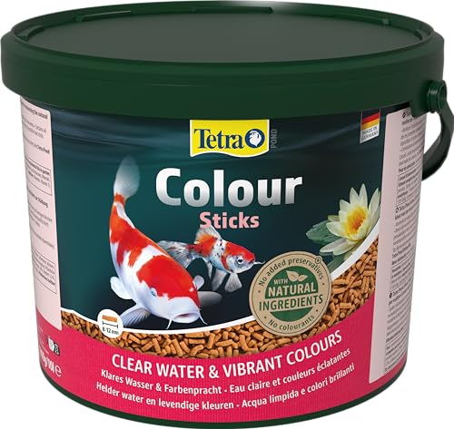 Tetra Pond Colour Sticks (Hauptfutter zur Entfaltung der natürlichen Farbenpracht aller Teichfische), 10 Liter Eimer - 10