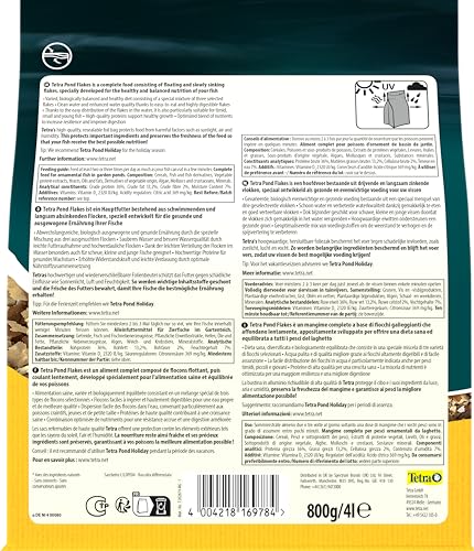 Tetra Pond Flakes Hauptfutter (in Flockenform, besonders gut geeignet für alle Klein- und Jungfische im Gartenteich), 4 Liter Beutel - 10