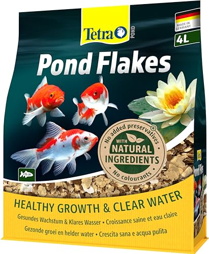 Tetra Pond Flakes Hauptfutter (in Flockenform, besonders gut geeignet für alle Klein- und Jungfische im Gartenteich), 4 Liter Beutel - 8