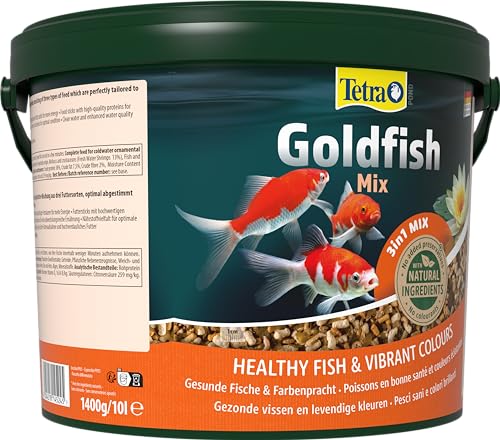 Tetra Pond Goldfish Mix Premium Hauptfutter (Futtermix aus besten Flocken), 10 Liter Eimer - 10