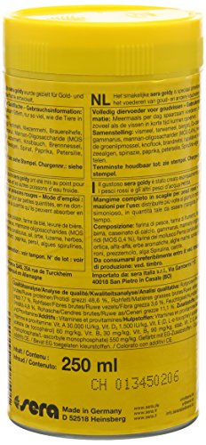 sera 00850 goldy 250 ml das Flockenfutter für kleinere Goldfische und andere Kaltwasserfische - 2
