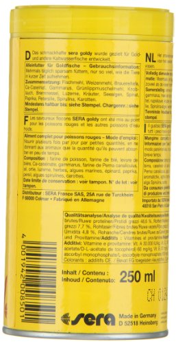 sera 00850 goldy 250 ml das Flockenfutter für kleinere Goldfische und andere Kaltwasserfische - 9