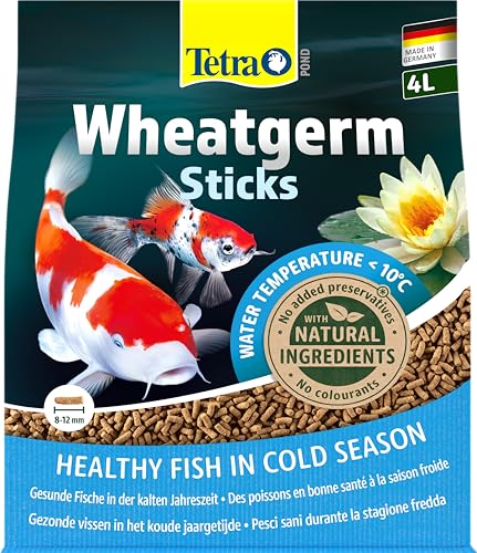 Tetra Pond Wheatgerm Sticks (Hauptfutter für alle Teichfische, speziell entwickelt für eine ausgewogene Ernährung von Gartenteichfischen bei kühlen Temperaturen unter 10 Grad), 4 Liter Beutel