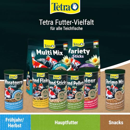 Tetra Pond Wheatgerm Sticks (Hauptfutter für alle Teichfische, speziell entwickelt für eine ausgewogene Ernährung von Gartenteichfischen bei kühlen Temperaturen unter 10 Grad), 4 Liter Beutel - 7
