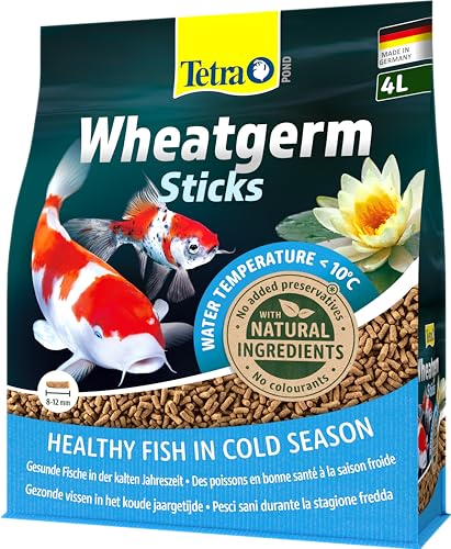 Tetra Pond Wheatgerm Sticks (Hauptfutter für alle Teichfische, speziell entwickelt für eine ausgewogene Ernährung von Gartenteichfischen bei kühlen Temperaturen unter 10 Grad), 4 Liter Beutel - 9