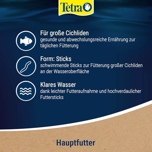 Tetra Cichlid Sticks (Hauptfutter für alle Cichliden und andere große Zierfische, schwimmfähige Futtersticks), 1 Liter Dose - 5