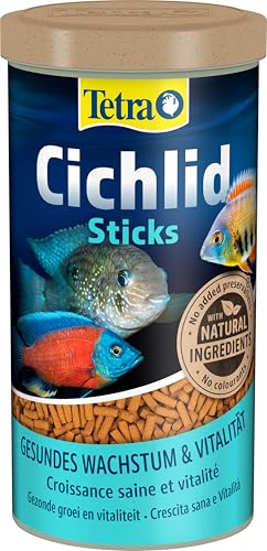 Tetra Cichlid Sticks (Hauptfutter für alle Cichliden und andere große Zierfische, schwimmfähige Futtersticks), 1 Liter Dose - 10