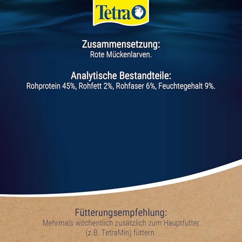 TetraDelica Bloodworms (Naturfutter für Zierfische, enthält zu 100% gefriergetrocknete rote Mückenlarven), 100 ml Dose - 10