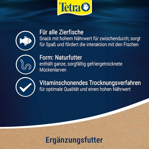 TetraDelica Bloodworms (Naturfutter für Zierfische, enthält zu 100% gefriergetrocknete rote Mückenlarven), 100 ml Dose - 4