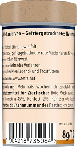 TetraDelica Bloodworms (Naturfutter für Zierfische, enthält zu 100% gefriergetrocknete rote Mückenlarven), 100 ml Dose - 6